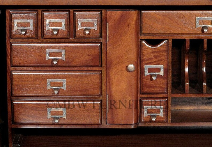 Mahogany Roll Top Executive Office Desk Writing Table