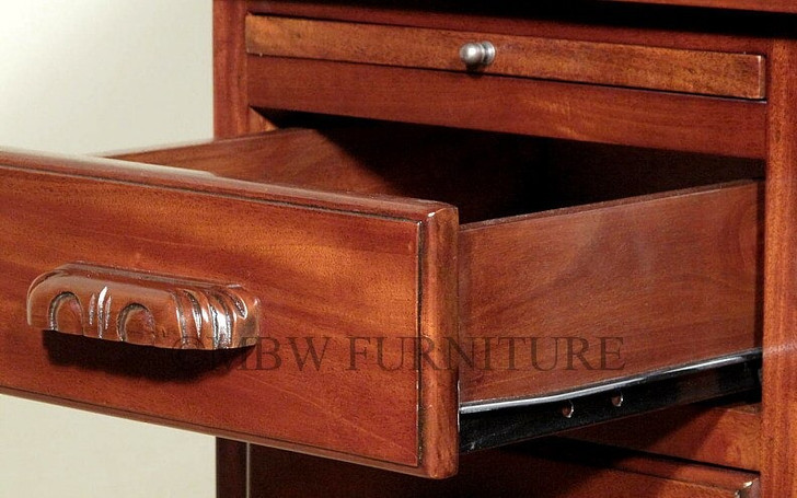 Mahogany Roll Top Executive Office Desk Writing Table