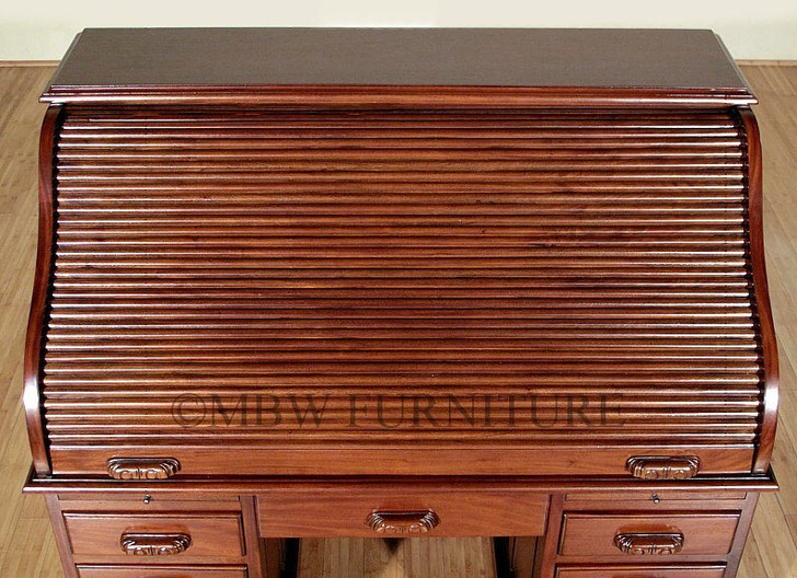 Mahogany Roll Top Executive Office Desk Writing Table