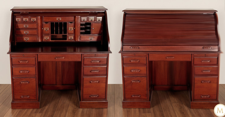 Traditional Cherry Roll Top Desk