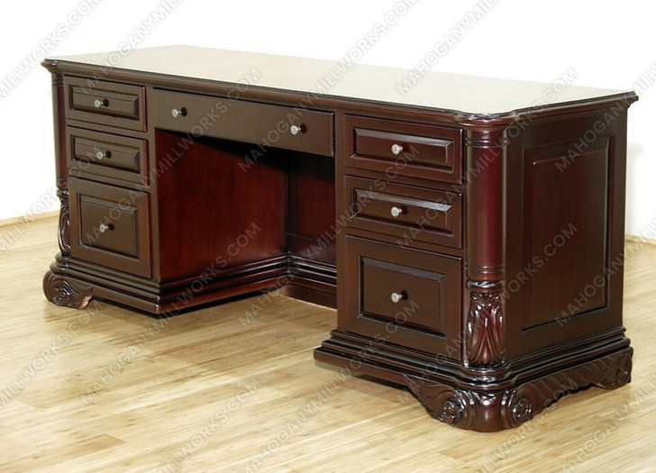 6.5ft Dark Mahogany Office Desk