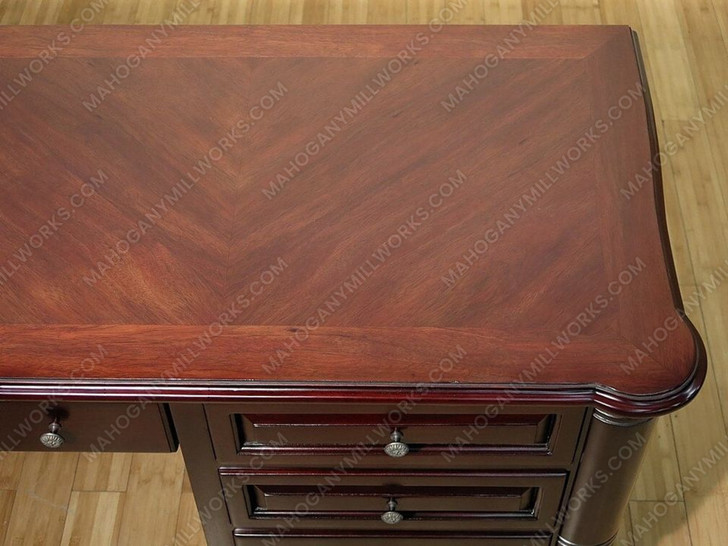 Solid Dark Mahogany Executive Office Desk