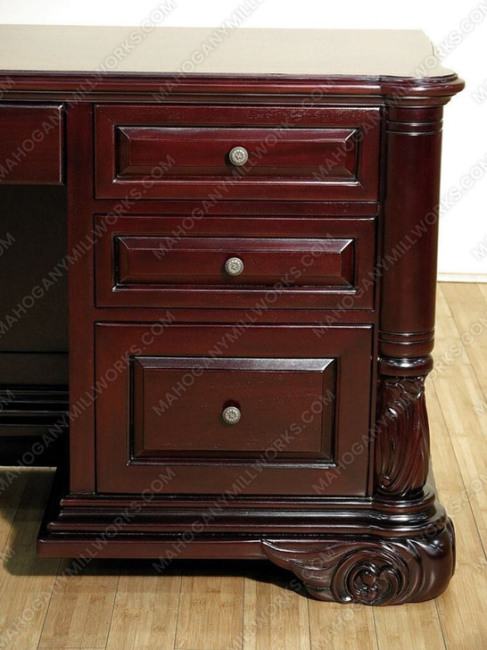6.5ft Dark Mahogany Office Desk