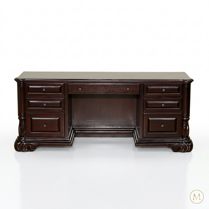6.5ft Dark Mahogany Office Desk