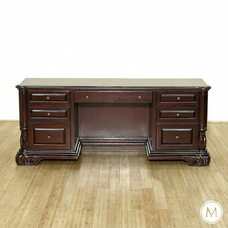 6.5ft Dark Mahogany Office Desk