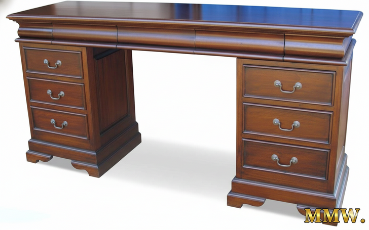 Brown Mahogany Pedestal Desk