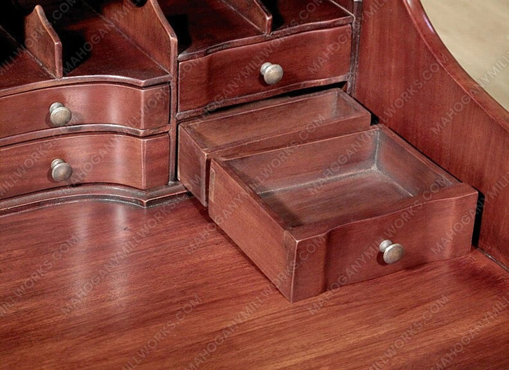 Solid Mahogany Chippendale Escritoire Secretary Desk w/ Claw & Ball