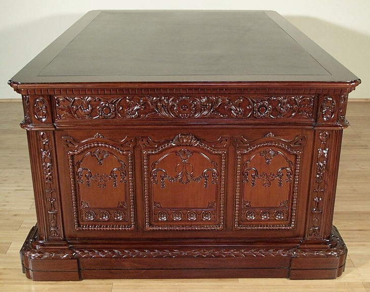 74" Mahogany Presidential Oval Office Resolute Desk (74" x 50"D)
