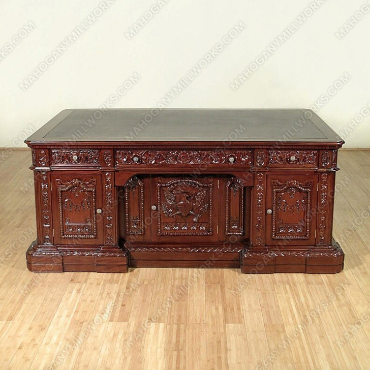 74" Mahogany Presidential Oval Office Resolute Desk (74" x 50"D)