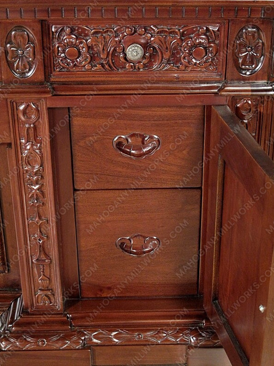 74" Mahogany Presidential Oval Office Resolute Desk (74" x 50"D)