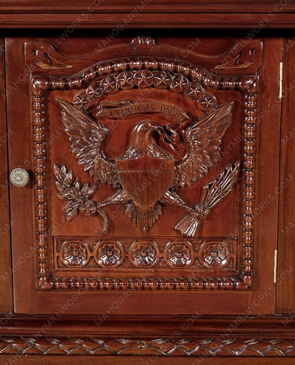 74" Mahogany Presidential Oval Office Resolute Desk (74" x 50"D)