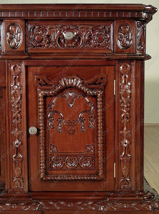 74" Mahogany Presidential Oval Office Resolute Desk (74" x 50"D)