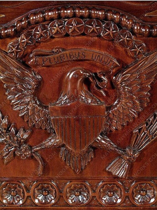 74" Mahogany Presidential Oval Office Resolute Desk (74" x 50"D)