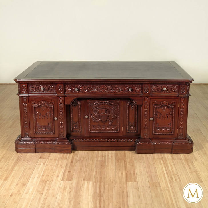 74" Mahogany Presidential Oval Office Resolute Desk (74" x 50"D)