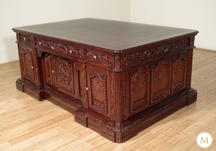 74" Mahogany Presidential Oval Office Resolute Desk (74" x 50"D)