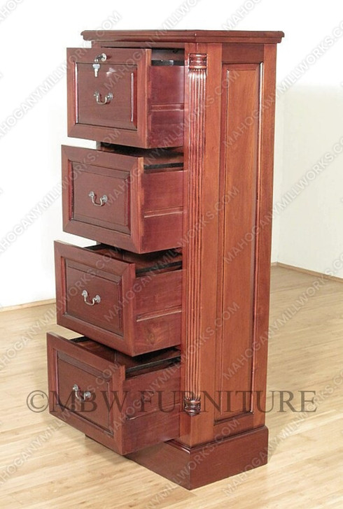 Cherry 4 Drawer File Vertical Filing Cabinet