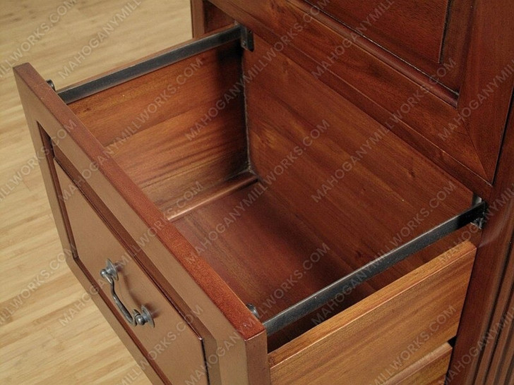 Solid Mahogany 3 Drawer File Filing Cabinet Chest