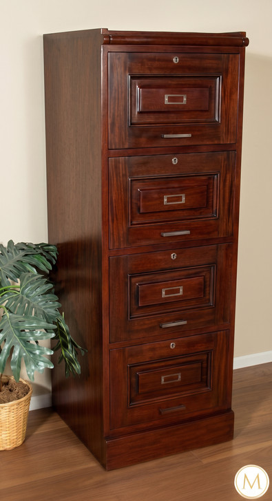 Dark Mahogany Mission 4-Drawer Filing Cabinet