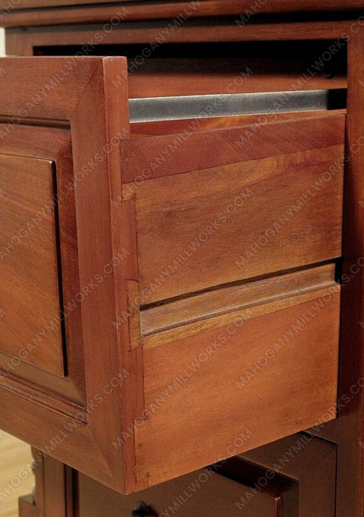 Solid Mahogany 2 Drawer File Filing Cabinet