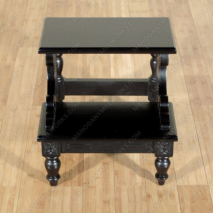 Black 2-Step Library Ladder Stool