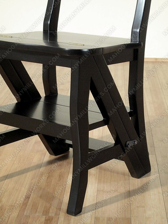 Black Convertible Ladder Chair Library Step Stool