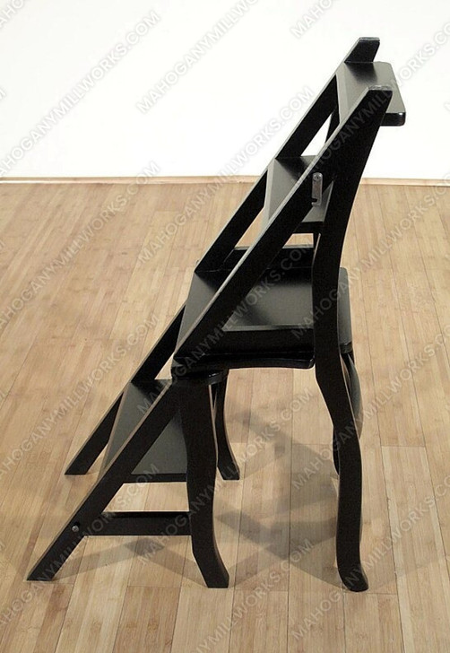 Black Convertible Ladder Chair Library Step Stool