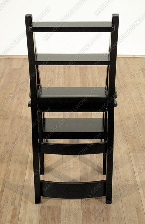 Black Convertible Ladder Chair Library Step Stool