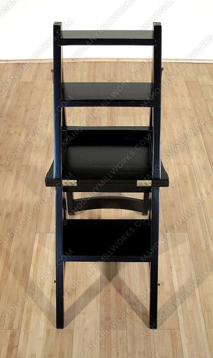 Black Convertible Ladder Chair Library Step Stool