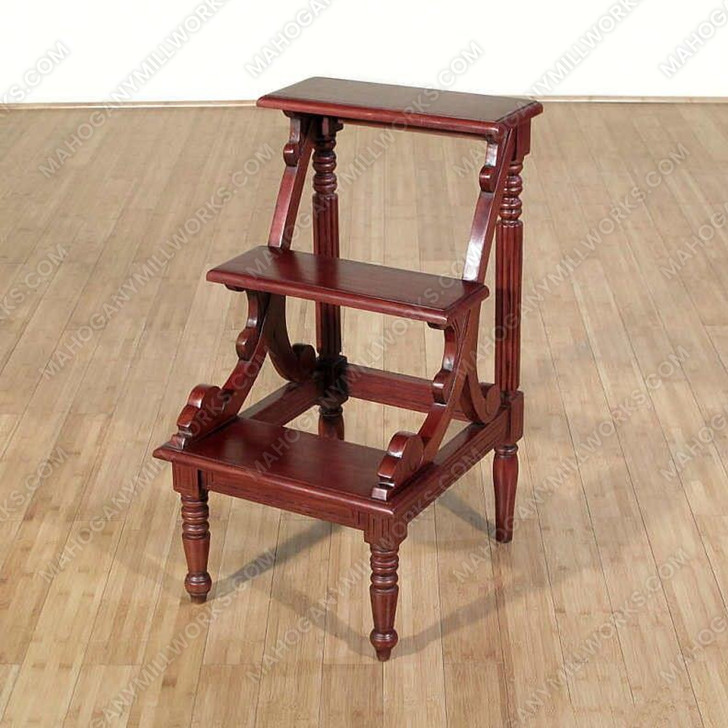 Cherry Library 3-Tier Step Ladder
