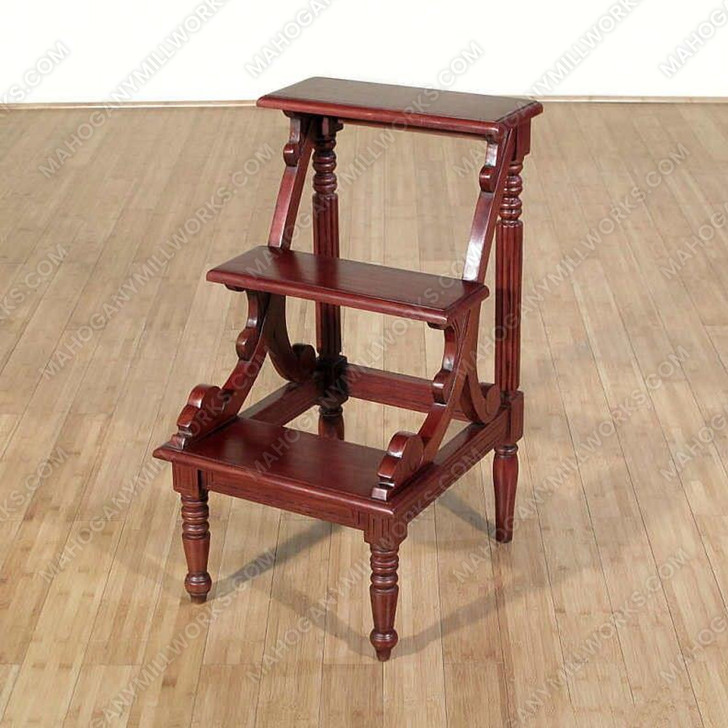 Cherry Library 3-Tier Step Ladder