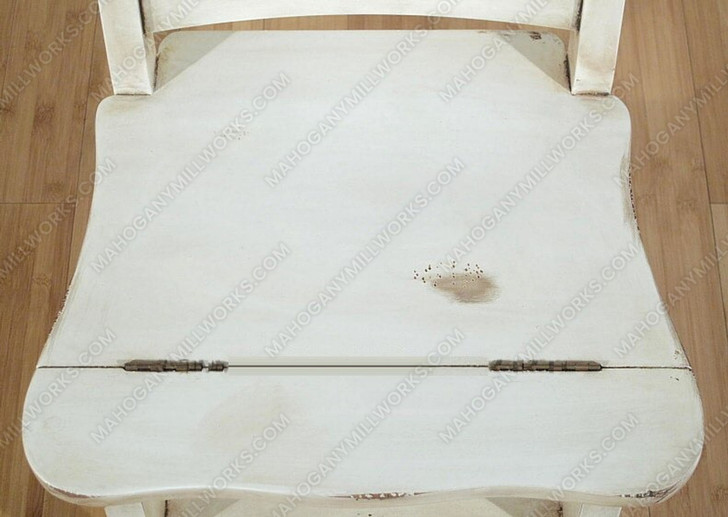 Distressed White Rustic Convertible Ladder Chair Library Step Stool