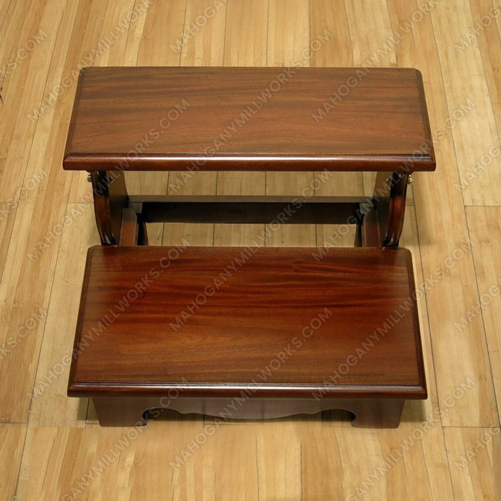 Solid Mahogany 2-Step Bedside Office Library Bed Step Stool