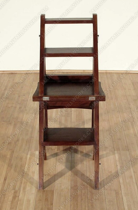 Solid Mahogany Convertible Ladder Benjamin Chair Library Step Stool