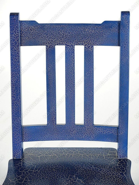 Solid Mahogany Crackle Blue Convertible Ladder Chair Library Step Stool