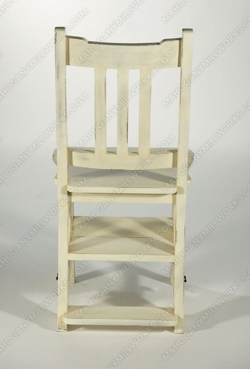 Solid Mahogany Distressed Cream Convertible Ladder Chair Library Step Stool