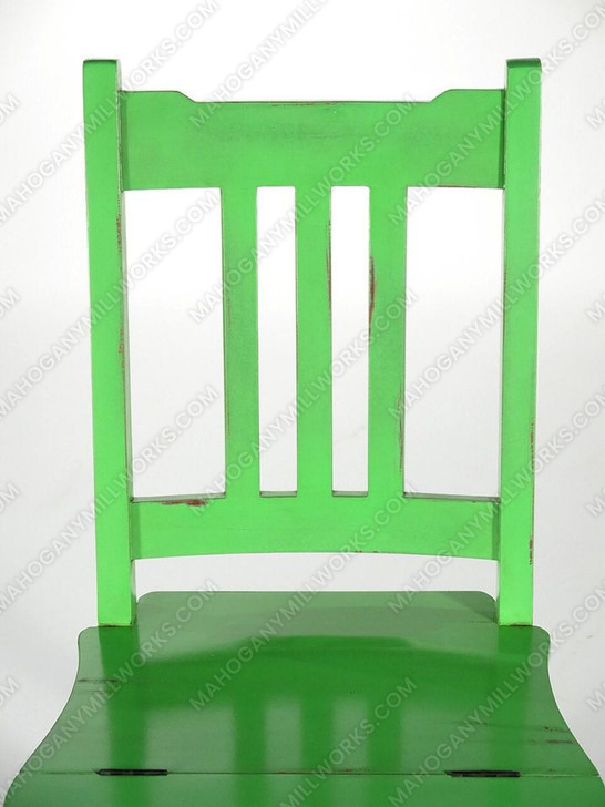 Solid Mahogany Distressed Green Convertible Ladder Chair Library Step Stool