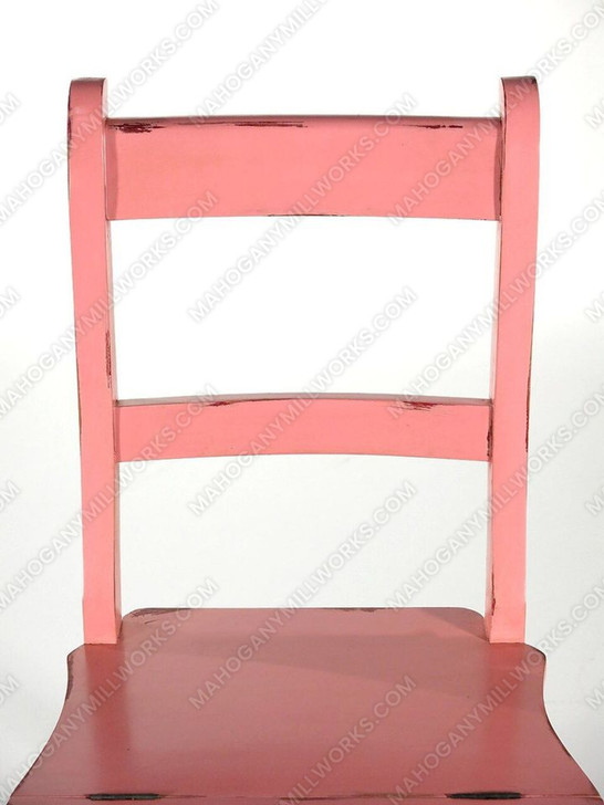 Solid Mahogany Distressed Pink Ladder Chair Library Step Stool