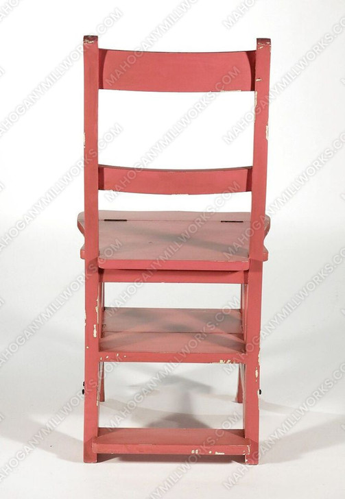 Solid Mahogany Rose Pink Convertible Ladder Chair Library Step Stool