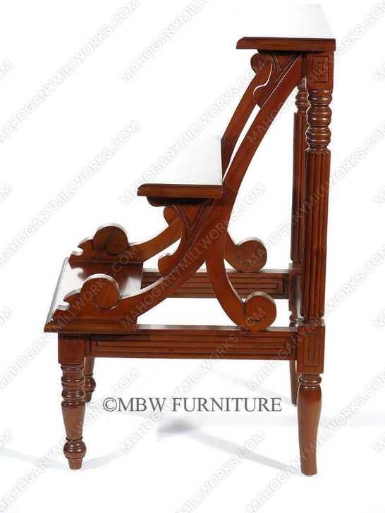 Solid Mahogany Contemporary Library Step Stool