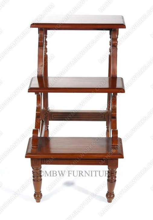 Solid Mahogany Contemporary Library Step Stool