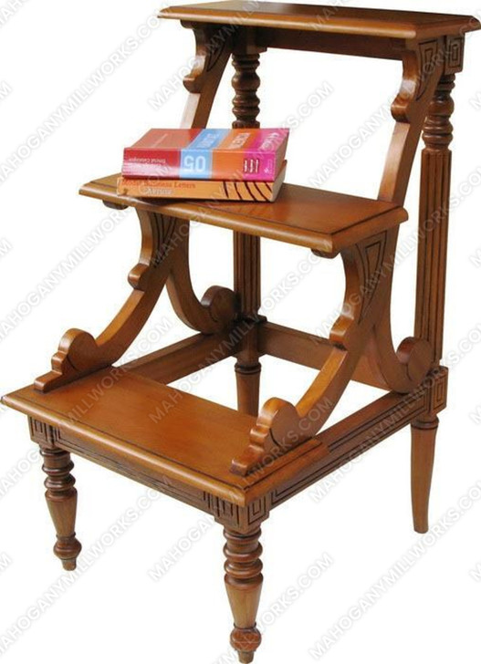 Solid Mahogany Library Step Stool