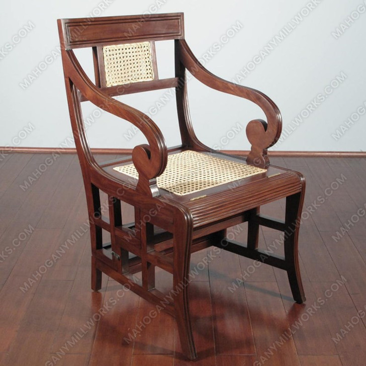 Solid Mahogany Rattan Ladder Step Chair