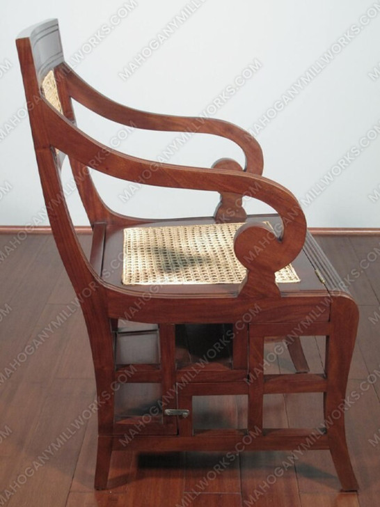 Solid Mahogany Rattan Ladder Step Chair