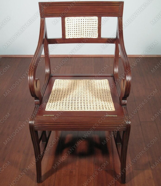 Solid Mahogany Rattan Ladder Step Chair