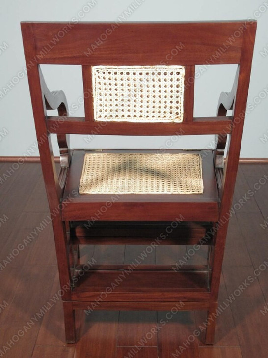 Solid Mahogany Rattan Ladder Step Chair