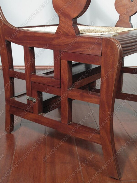 Solid Mahogany Rattan Ladder Step Chair