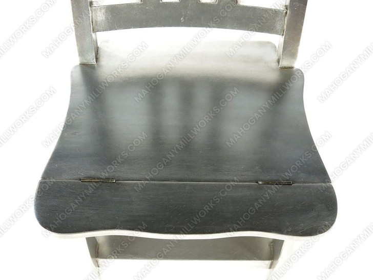 Solid Mahogany Silver Convertible Ladder Chair Library Step Stool