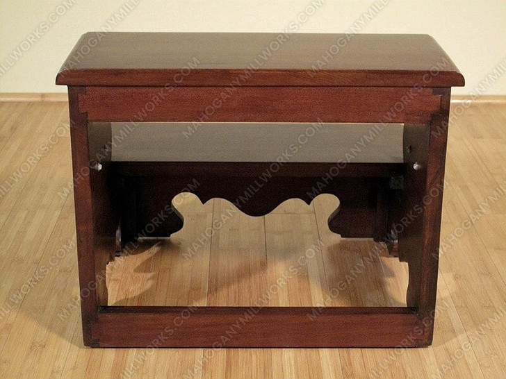Solid Mahogany 2 Step Victorian Library Step Stool w/ Antiqued Brass