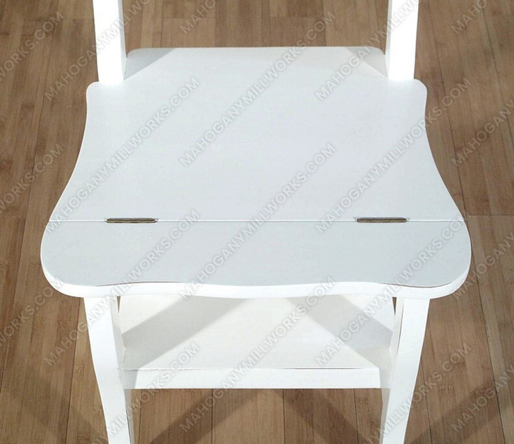 Solid Mahogany Wood White Convertible Ladder Chair Library Step Stool