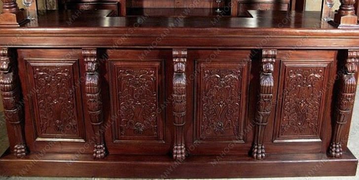 8.5ft Mahogany Stained Glass Canopy Home Pub Bar